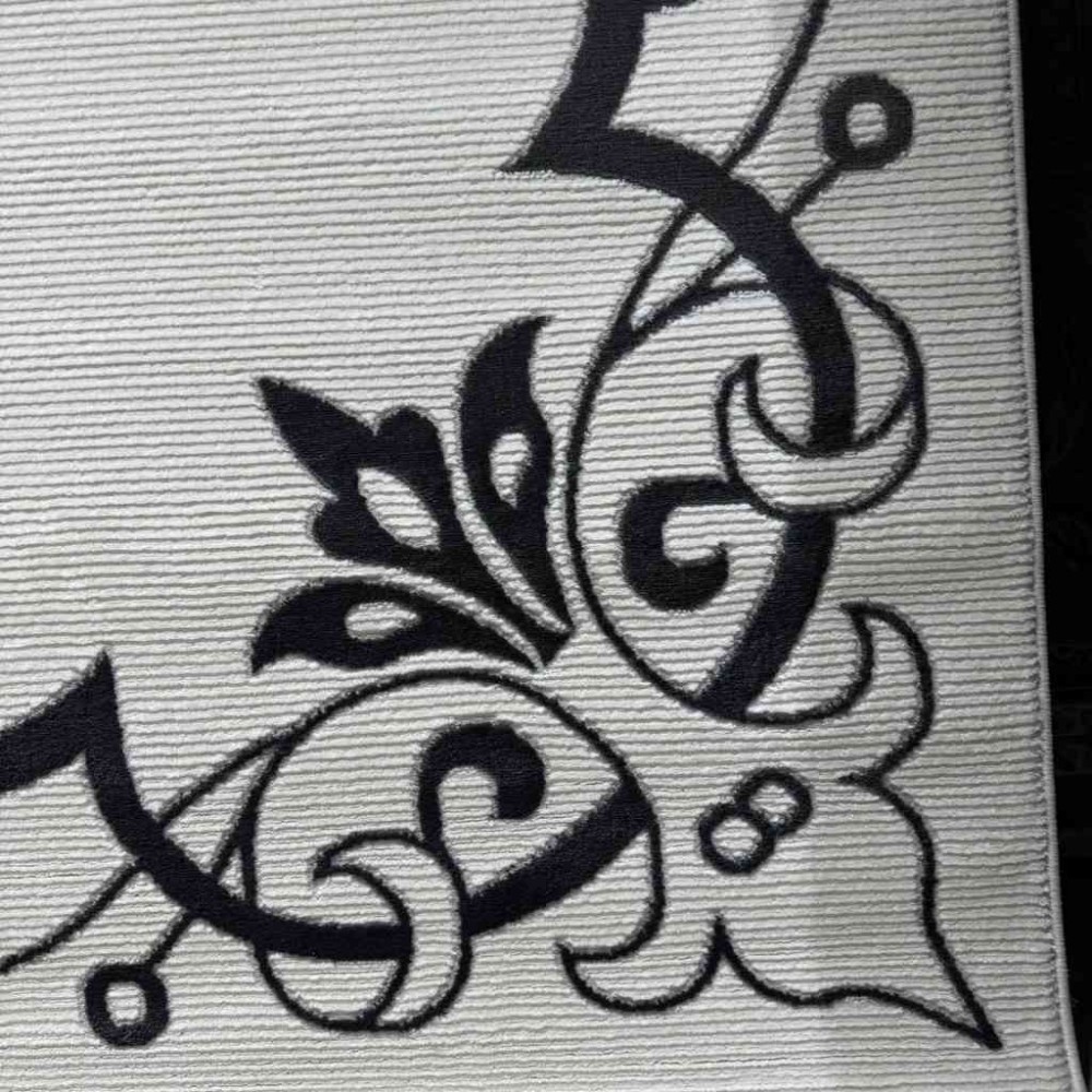 سجاد تركي برواز مودرن 80 ابيض اسود مقاس 50*80