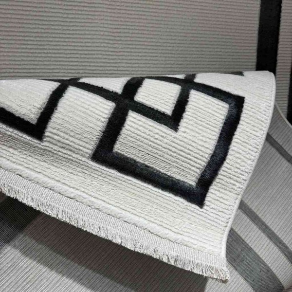 سجاد تركي برواز مودرن 81 ابيض اسود مقاس 250*350