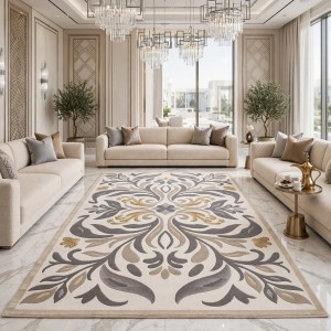 سجاد الهبه اناتوليا نقش فرنسي تركي D030B ابيض رصاصي مقاس 250*350