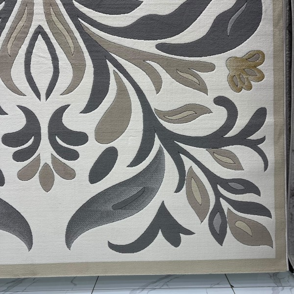 سجاد الهبه اناتوليا نقش فرنسي تركي D030B ابيض رصاصي مقاس 250*350
