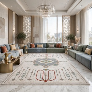 سجاد الهبه اناتوليا نقش فرنسي تركي D032B ابيض اخضر مقاس 250*350