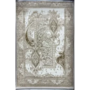 سجاد نيو بوهيمي تركي كاشان ثري دي 8339B بيج مقاس 100*200