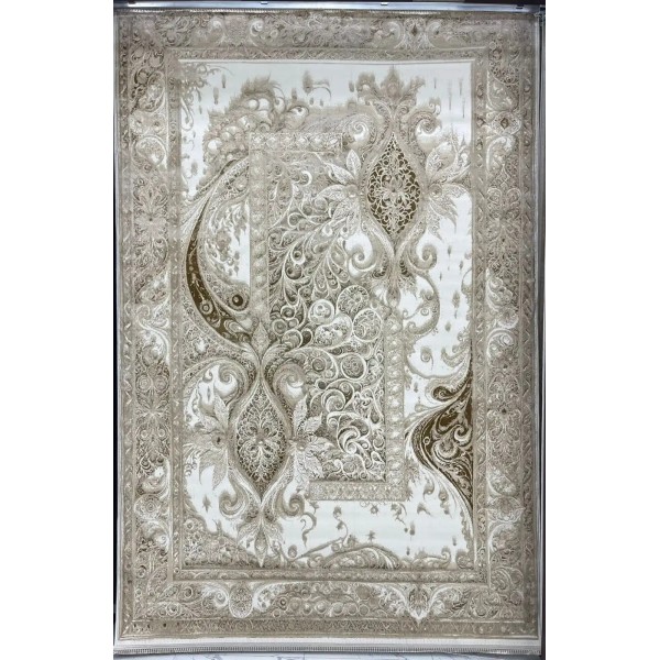 سجاد نيو بوهيمي تركي كاشان ثري دي 8339B بيج مقاس 250*350