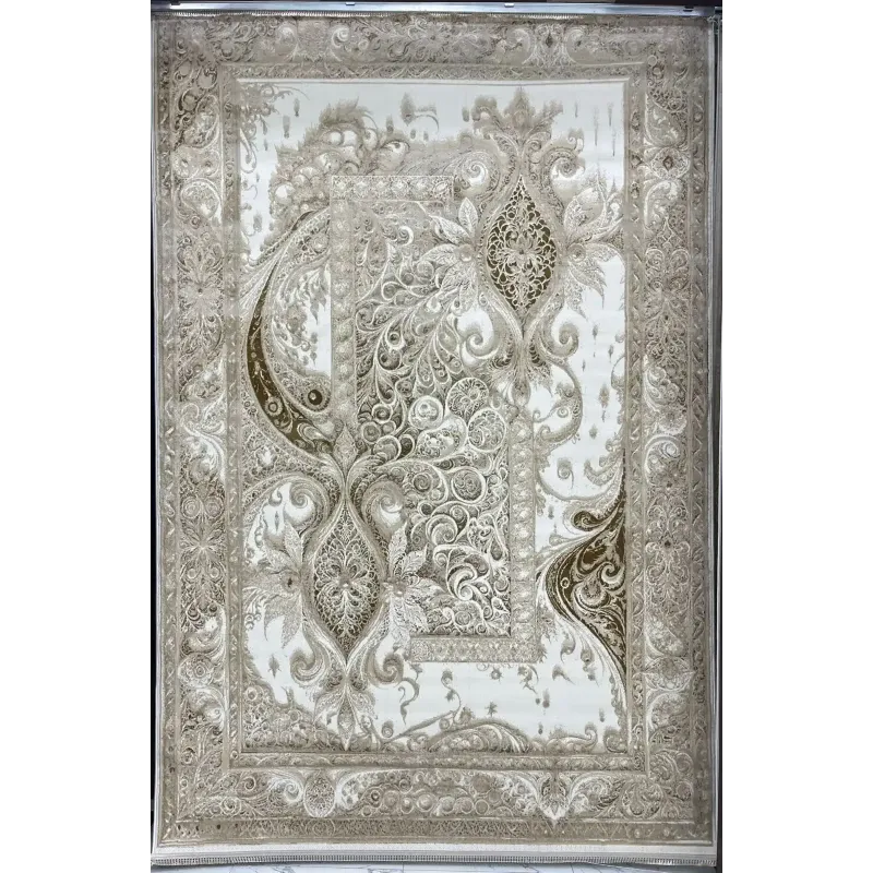 سجاد نيو بوهيمي تركي كاشان ثري دي 8339B بيج مقاس 300*400