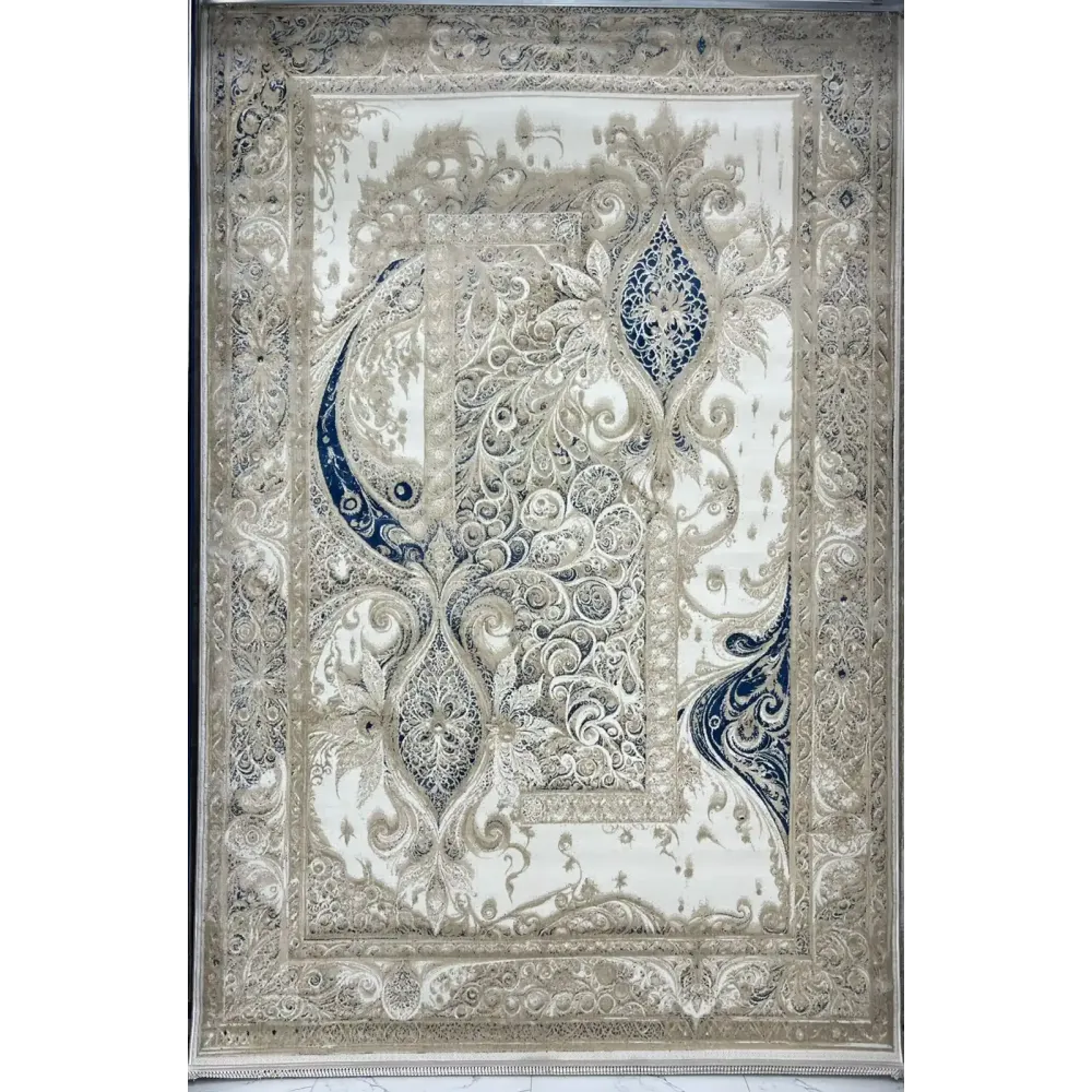 سجاد نيو بوهيمي تركي كاشان ثري دي 8339B سماوي مقاس 300*400