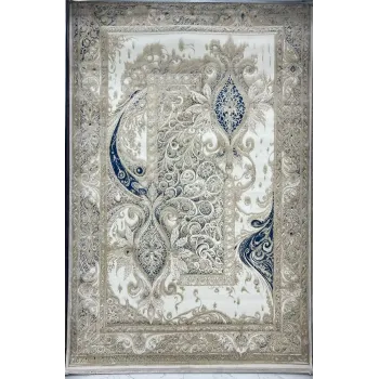 سجاد نيو بوهيمي تركي كاشان ثري دي 8339B سماوي مقاس 80*150