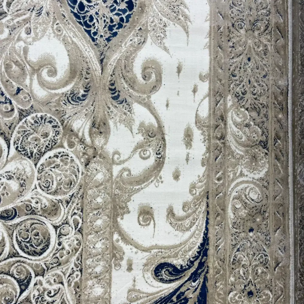 سجاد نيو بوهيمي تركي كاشان ثري دي 8339B سماوي مقاس 300*400