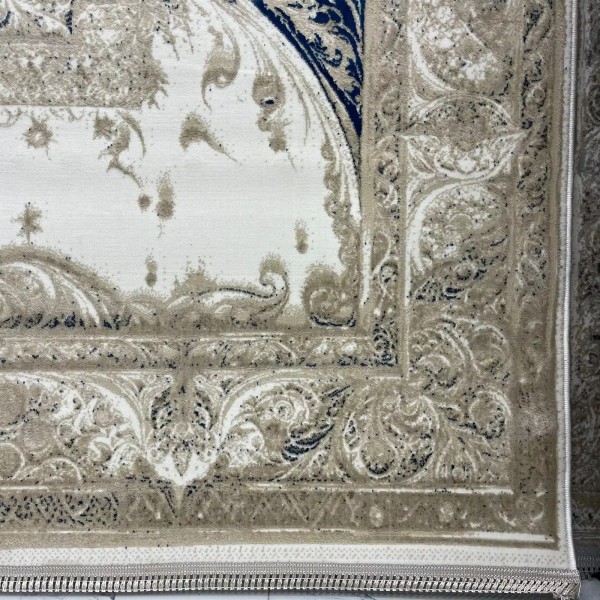 سجاد نيو بوهيمي تركي كاشان ثري دي 8339B سماوي مقاس 100*200