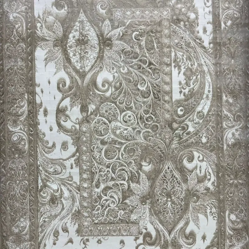 سجاد نيو بوهيمي تركي كاشان ثري دي 8339B كريم مقاس 100*200