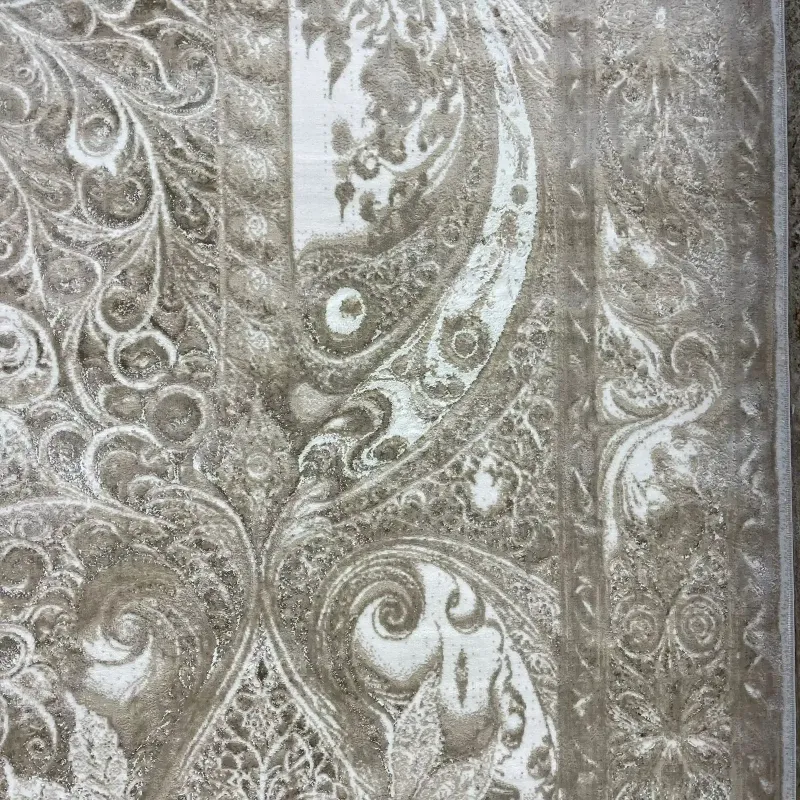 سجاد نيو بوهيمي تركي كاشان ثري دي 8339B كريم مقاس 100*200