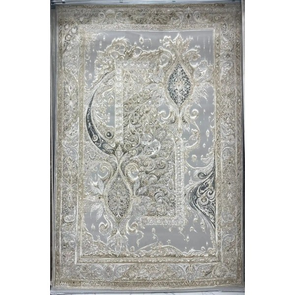 سجاد نيو بوهيمي تركي كاشان ثري دي 8339B رصاصي مقاس 80*150