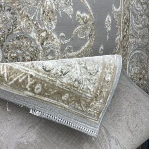 سجاد نيو بوهيمي تركي كاشان ثري دي 8339B رصاصي مقاس 100*300