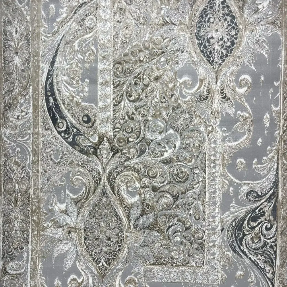سجاد نيو بوهيمي تركي كاشان ثري دي 8339B رصاصي مقاس 80*150