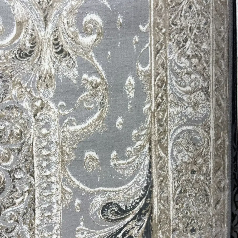 سجاد نيو بوهيمي تركي كاشان ثري دي 8339B رصاصي مقاس 80*150