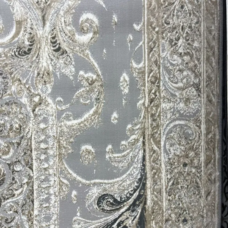 سجاد نيو بوهيمي تركي كاشان ثري دي 8339B رصاصي مقاس 80*150