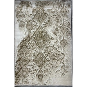 سجاد نيو بوهيمي تركي كاشان ثري دي 8555A بيج مقاس 150*220