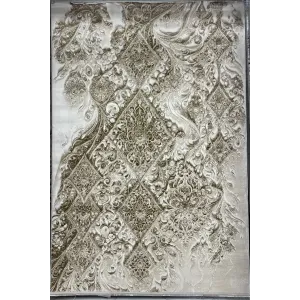 سجاد نيو بوهيمي تركي كاشان ثري دي 8555A بيج مقاس 150*220
