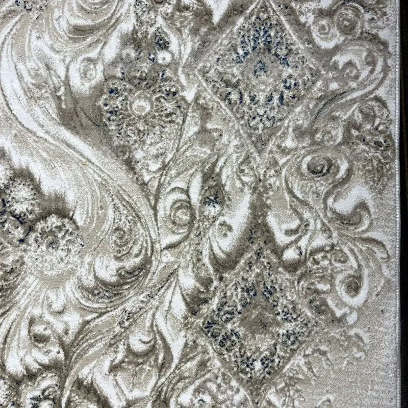 سجاد نيو بوهيمي تركي كاشان ثري دي 8555A سماوي مقاس 300*400
