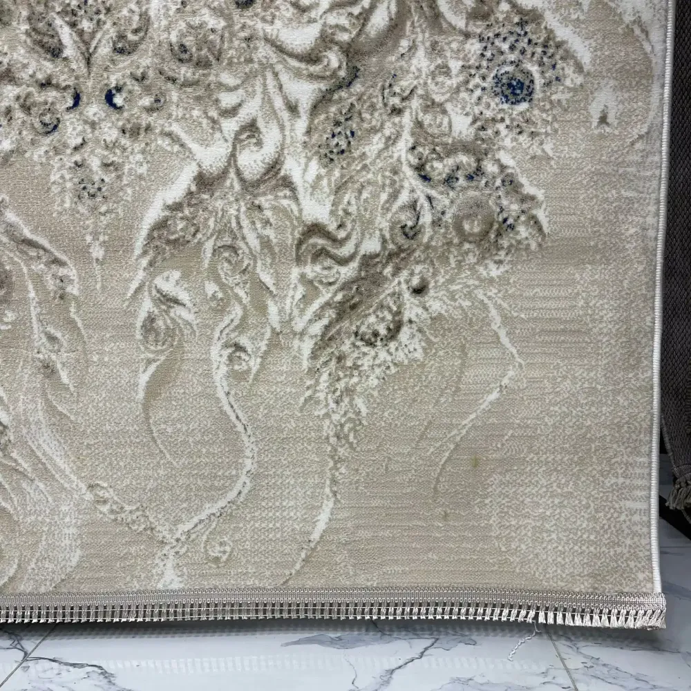 سجاد نيو بوهيمي تركي كاشان ثري دي 8555A سماوي مقاس 300*400