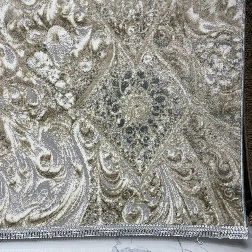 سجاد نيو بوهيمي تركي كاشان ثري دي 8555A رصاصي مقاس 300*400