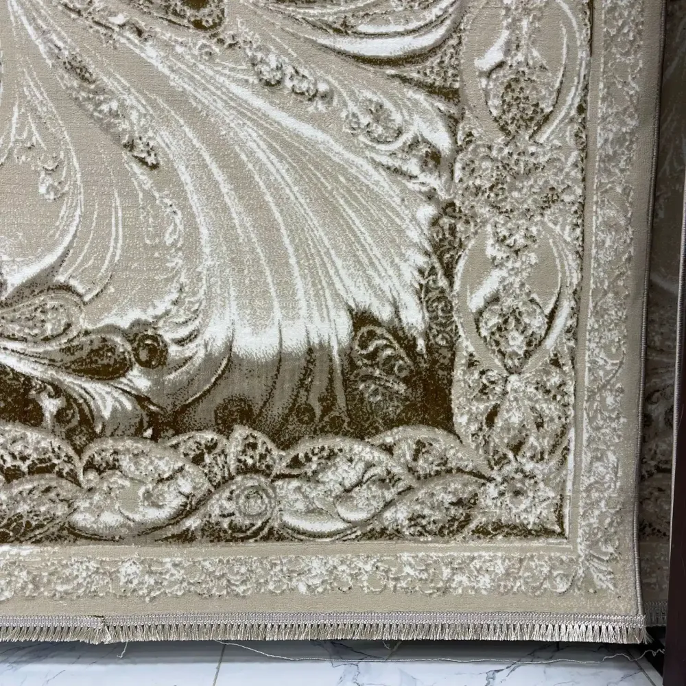 سجاد نيو بوهيمي تركي كاشان ثري دي 8556A بيج مقاس 300*400