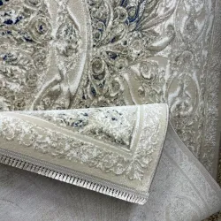 سجاد نيو بوهيمي تركي كاشان ثري دي 8556A سماوي مقاس 80*150