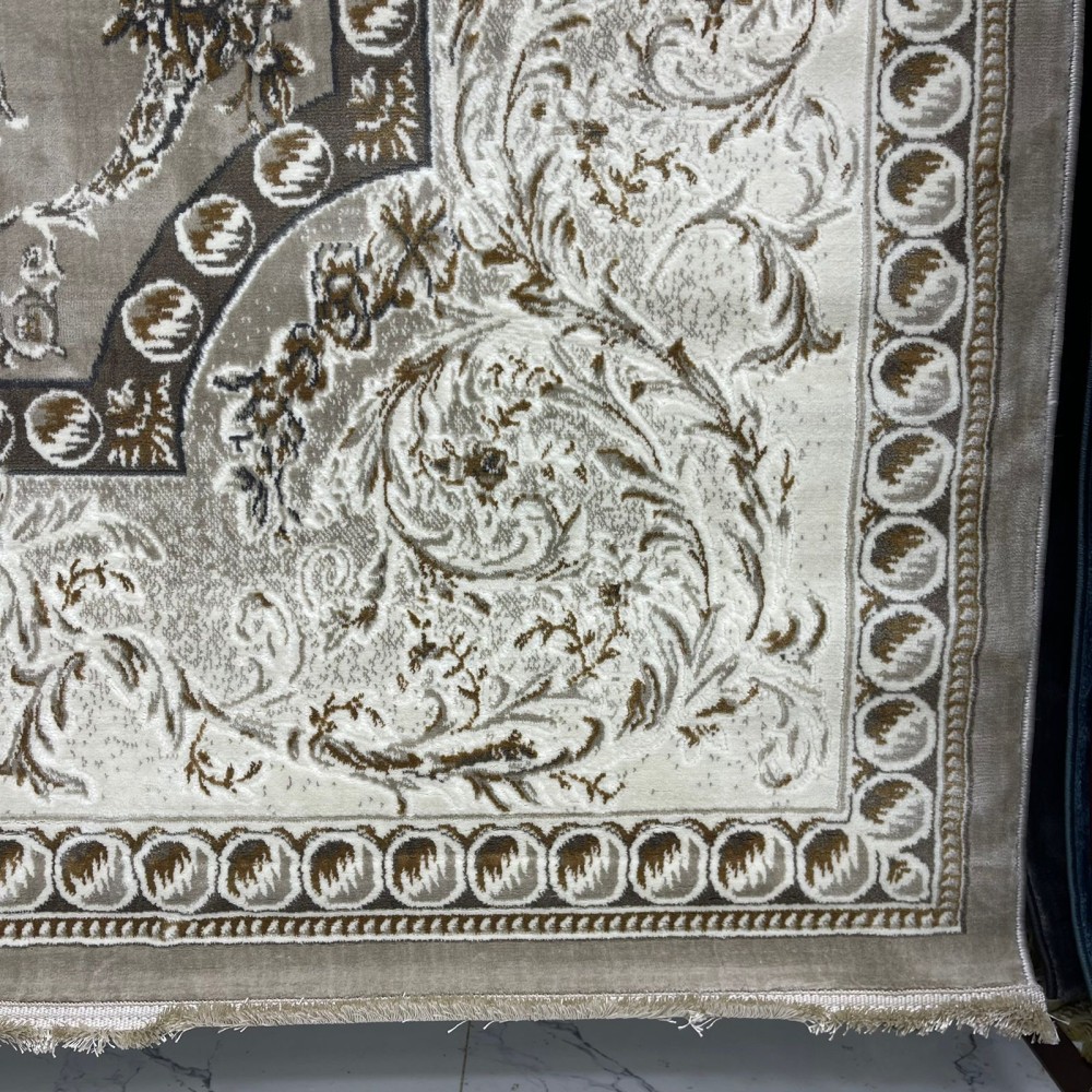 سجاد تركي تبريز كلاسيك سميك 43450F بيج مقاس 500*700