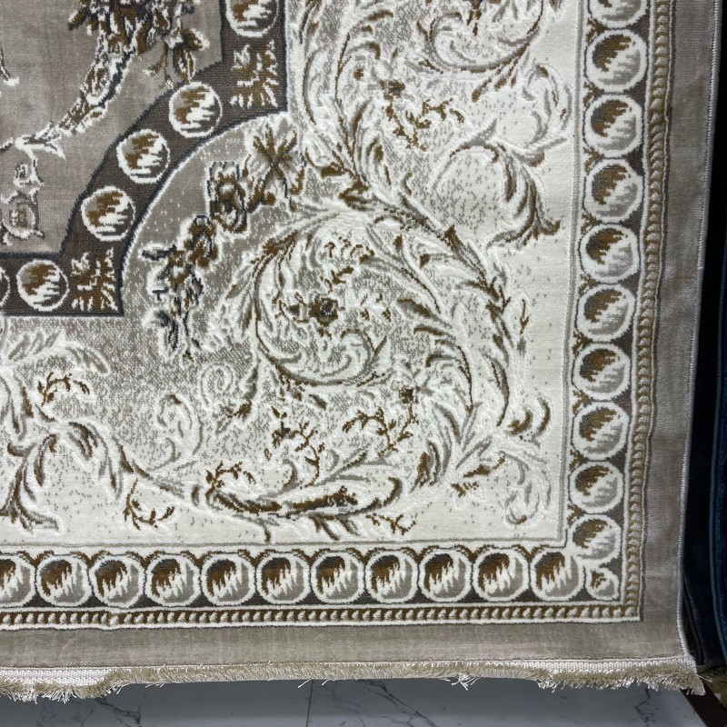 سجاد تركي تبريز كلاسيك سميك 43450F بيج مقاس 250*350
