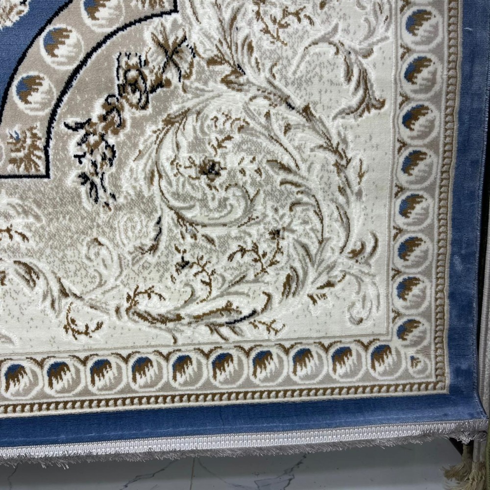 سجاد تركي تبريز كلاسيك سميك 43450F سماوي مقاس 50*80