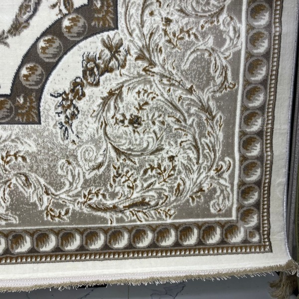 سجاد تركي تبريز كلاسيك سميك 43450F كريم مقاس 150*230