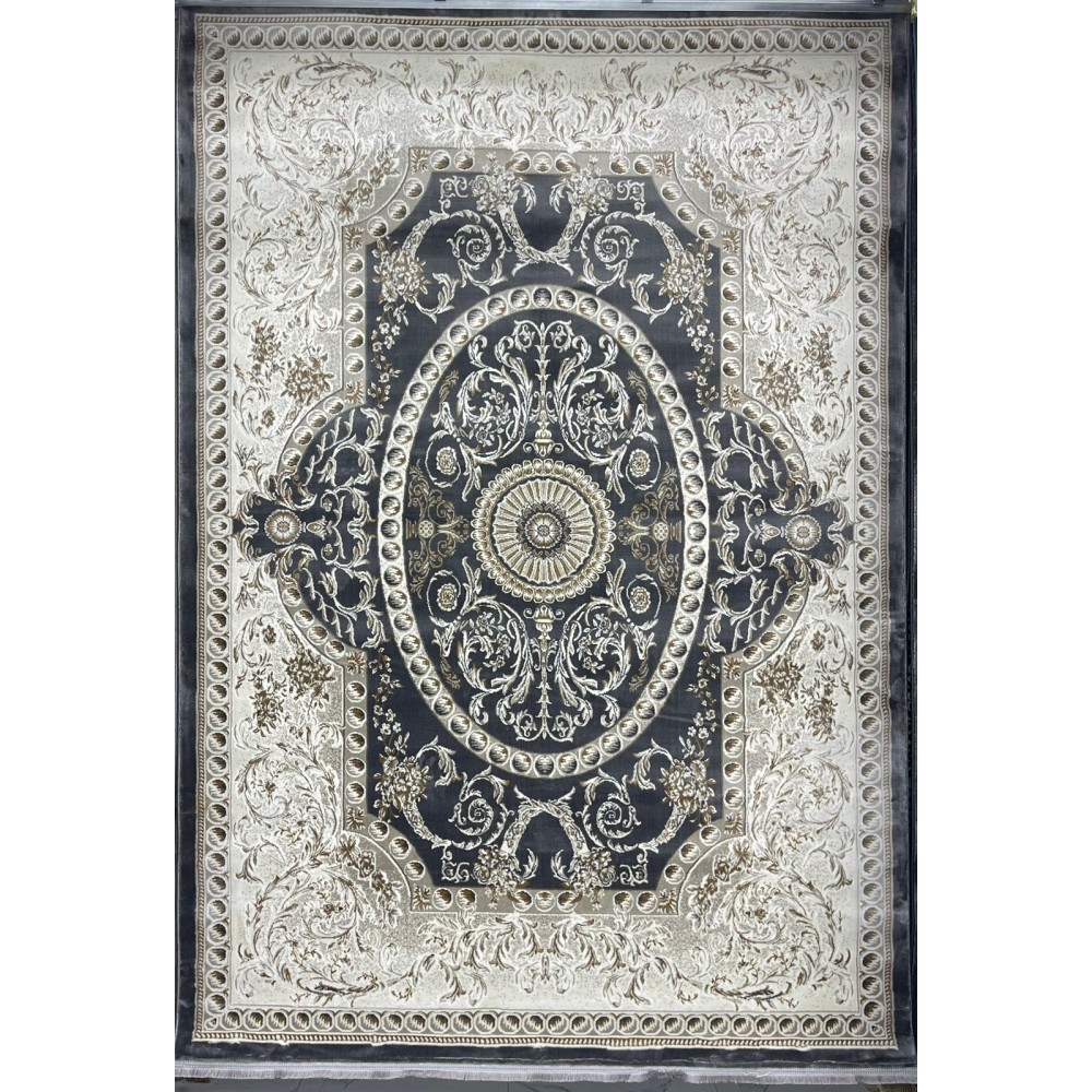 سجاد تركي تبريز كلاسيك سميك 43450F رصاصي مقاس 50*80
