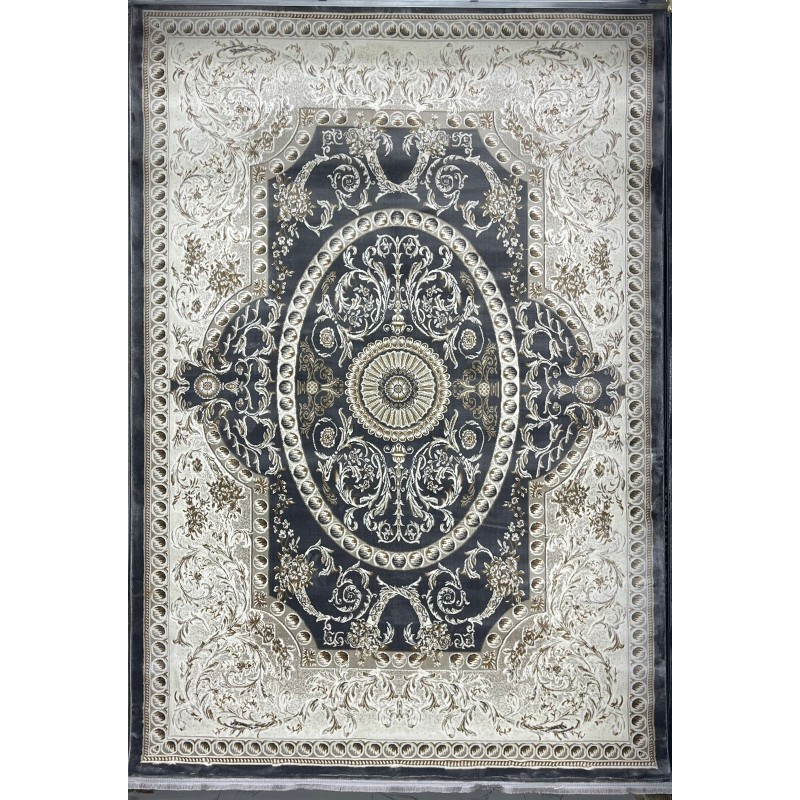 سجاد تركي تبريز كلاسيك سميك 43450F رصاصي مقاس 50*80
