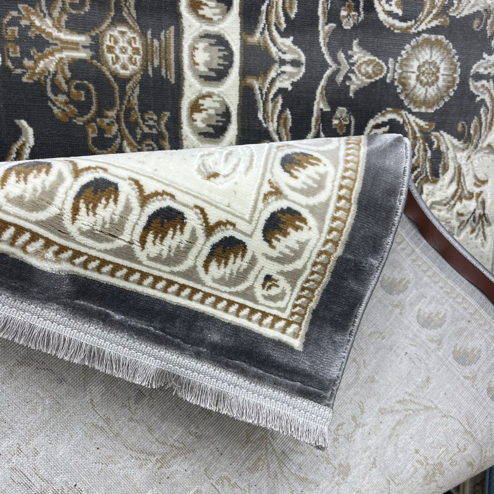 سجاد تركي تبريز كلاسيك سميك 43450F رصاصي مقاس 50*80