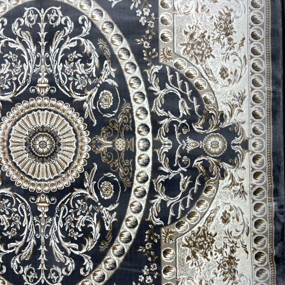 سجاد تركي تبريز كلاسيك سميك 43450F رصاصي مقاس 50*80