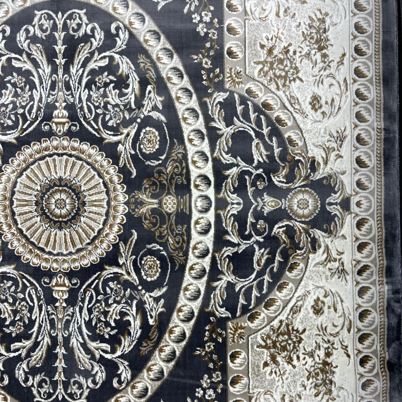 سجاد تركي تبريز كلاسيك سميك 43450F رصاصي مقاس 50*80