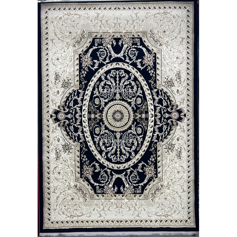 سجاد تركي تبريز كلاسيك سميك 43450F كحلي مقاس 500*700