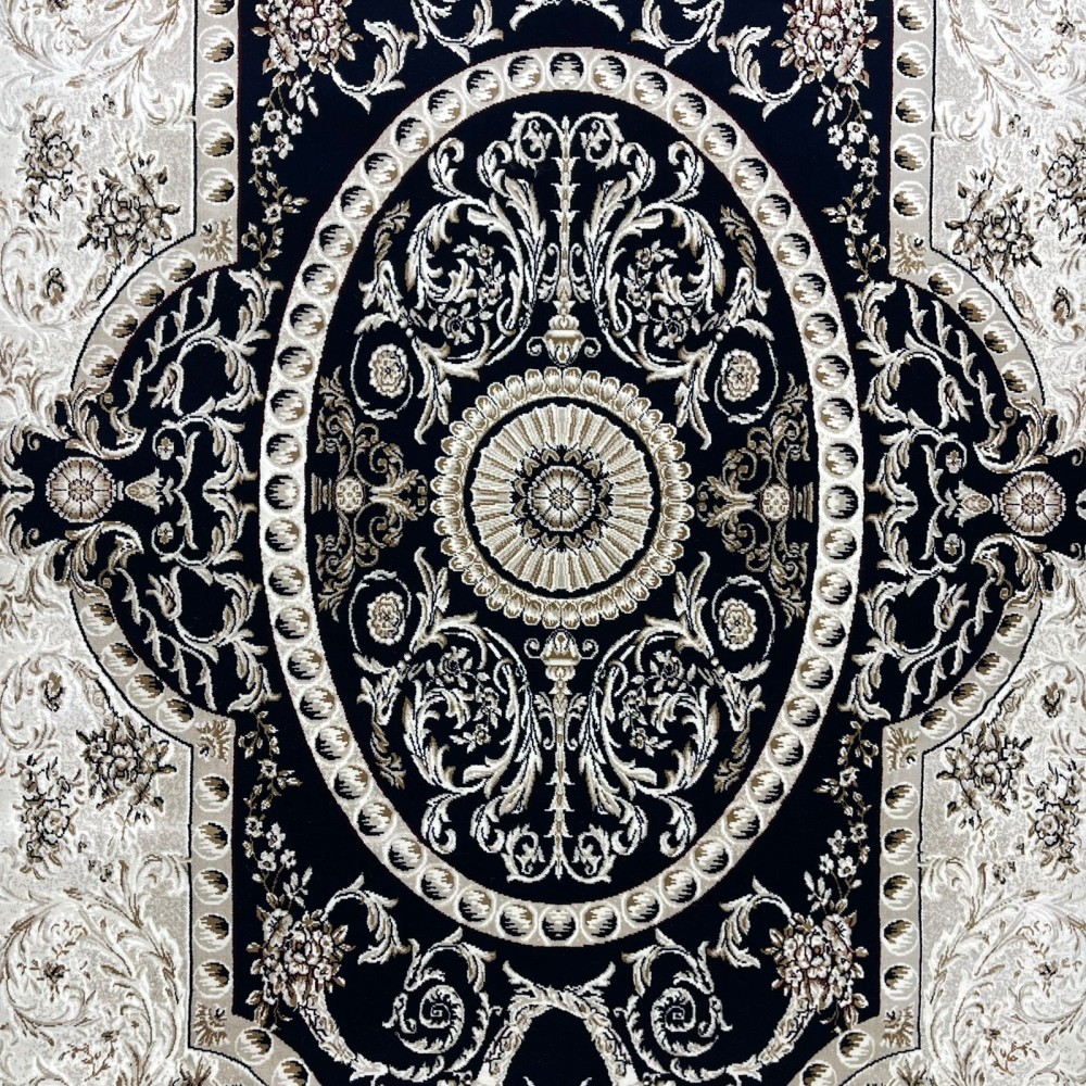 سجاد تركي تبريز كلاسيك سميك 43450F كحلي مقاس 500*700