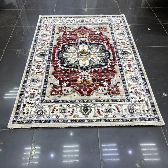 سجاد تركي بوهيمي A1541A عنابي بيج فاتح مقاس 120*170