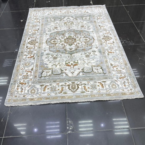 سجاد تركي بوهيمي A1541A كريم رصاصي فاتح مقاس 120*170