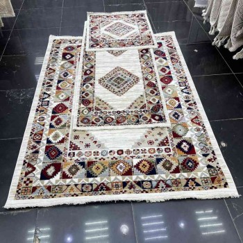 بوهيمي سجاد تركي A1588A بيج كريم مقاس  200*300