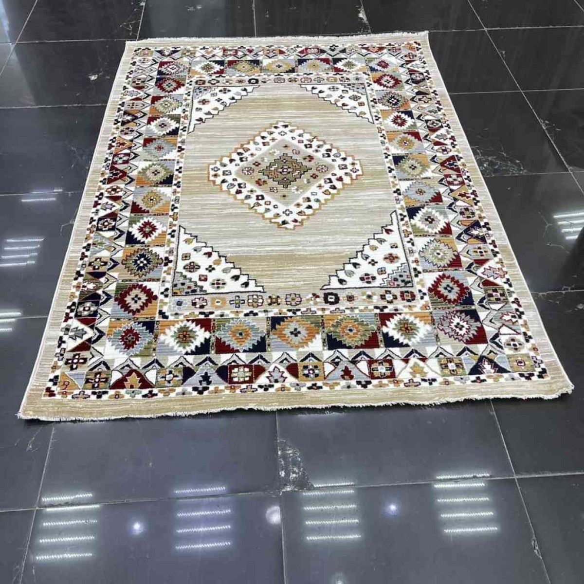 سجاد تركي بوهيمي A1588A بيج فاتح مقاس 50*80 سجاد تركي بوهيمي A1588A بيج فاتح مقاس 50*80