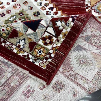 سجاد تركي بوهيمي A1588A عنابي مقاس 50*80