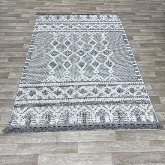 سجاد خيش ركان تركي NF85A كريم رصاصي مقاس 250*350