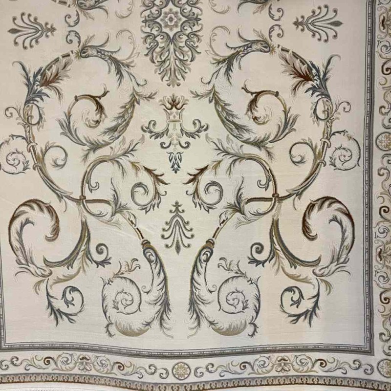 سجاد تركي ديفان 39465A كريم رصاصي مقاس 400*600