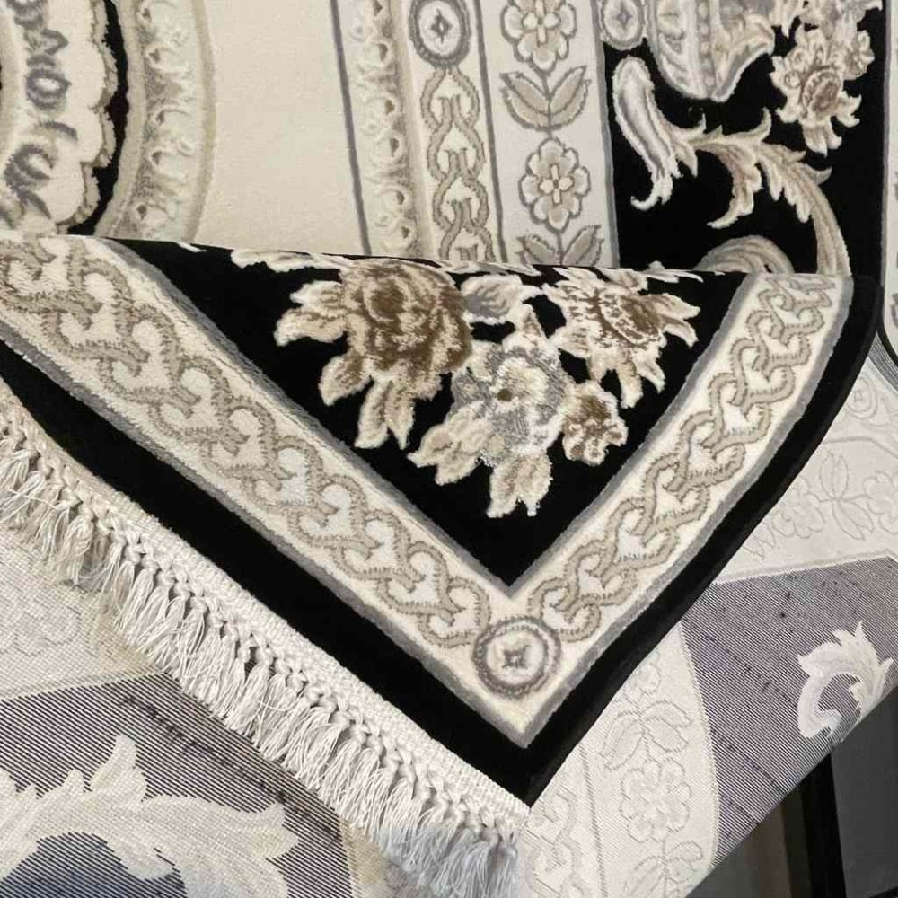 سجاد تركي ديفان 40970A اسود مقاس 300*500