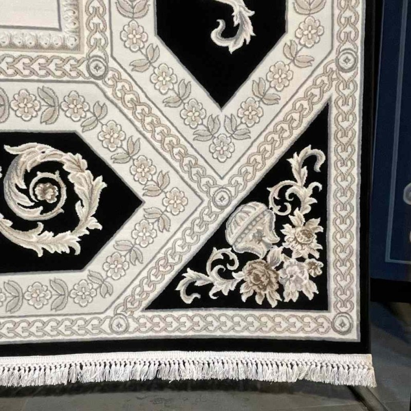سجاد تركي ديفان 40970A اسود مقاس 150*230