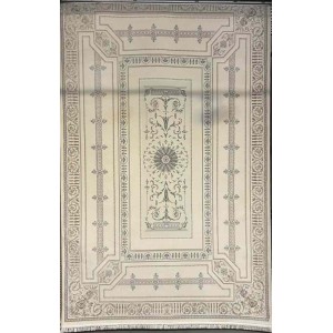 سجاد تركي ديفان 40989A كريم رصاصي مقاس 400*600