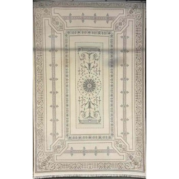 سجاد تركي ديفان 40989A كريم رصاصي مقاس 250*350