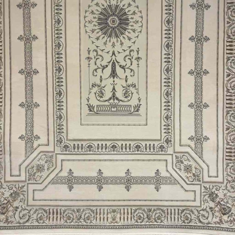 سجاد تركي ديفان 40989A كريم رصاصي مقاس 100*200