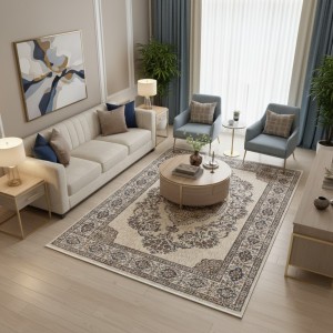 سجاد بوهيمي تركي امبيرا KC05A بيج مولتي روز مقاس 250*350